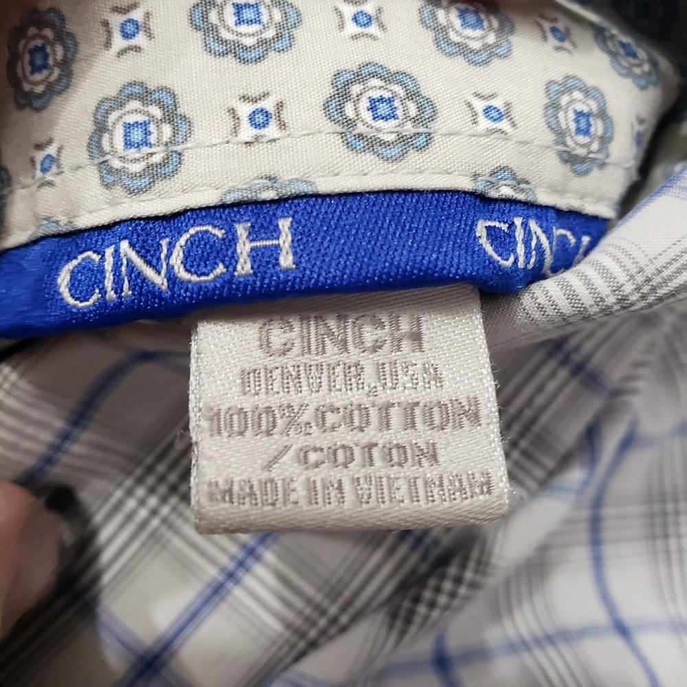 Cinch Shirt Mens 2XL Gray Long Sleeve Button-Up Western Rodeo Cowboy - Picture 5 of 11